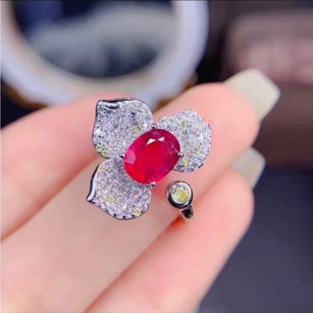 Unique Designer Natural Myanmar Ruby Ring - image 5